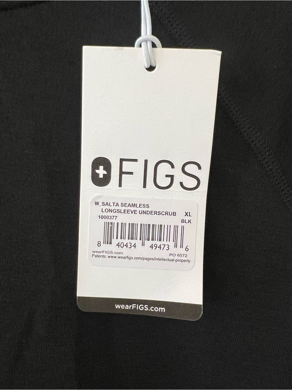 FIGS Salta Seamless Long Sleeve Under Scrub in Black Womens XL - Picture 2 of 7
